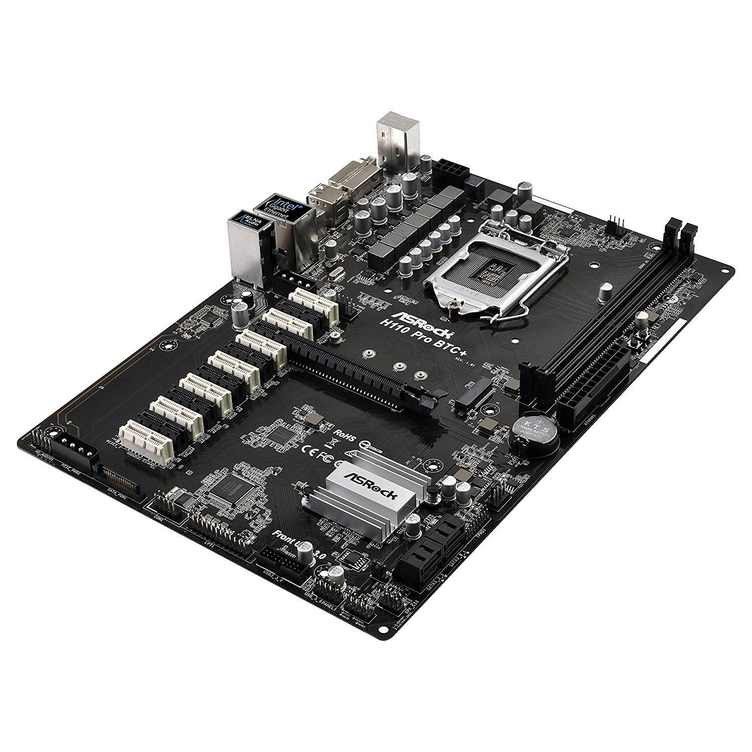 asrock intel h110 pro btc+ crypto mining atx motherboard