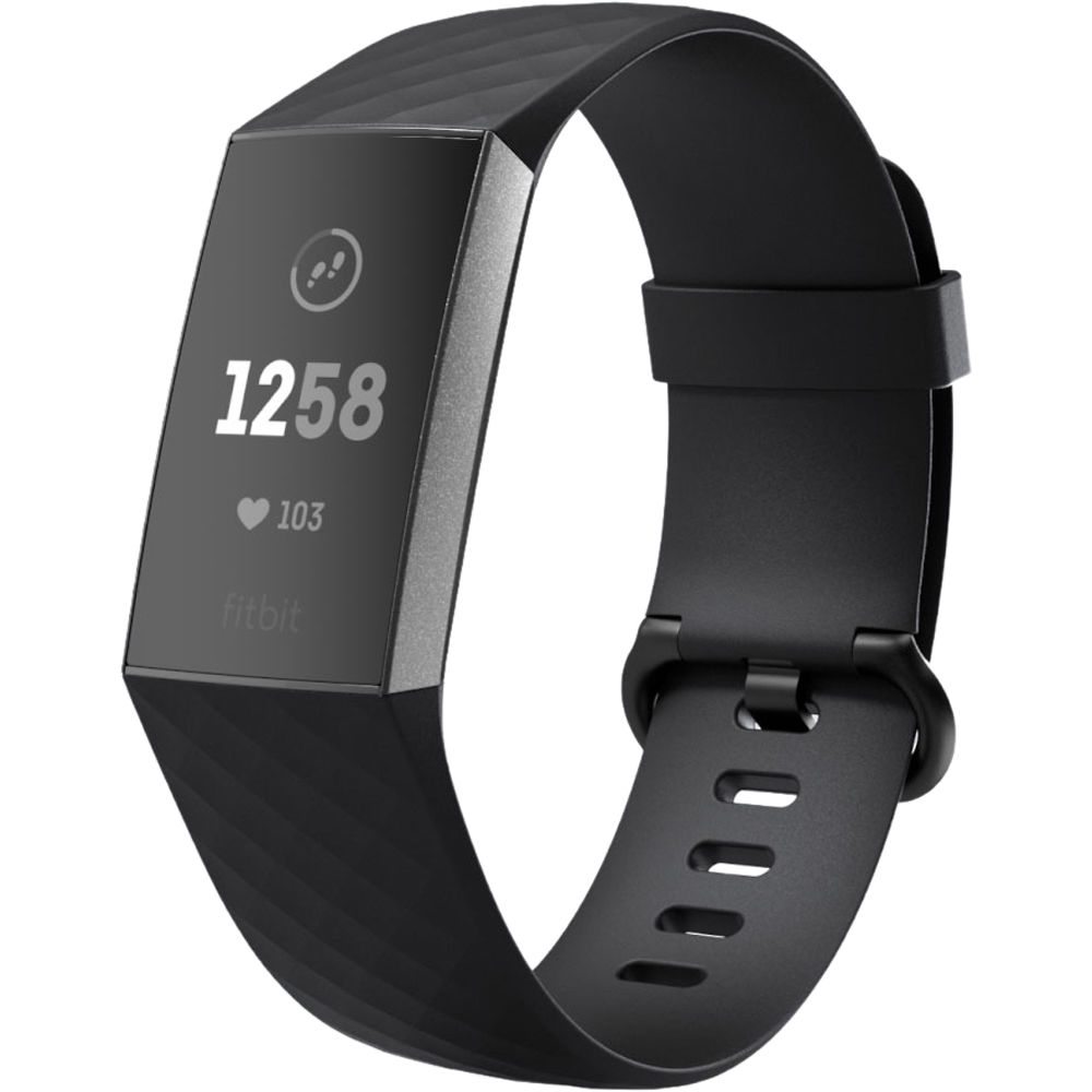 Fitbit Charge 3 Advanced Fitness Tracker - Black/Graphite Aluminum ...