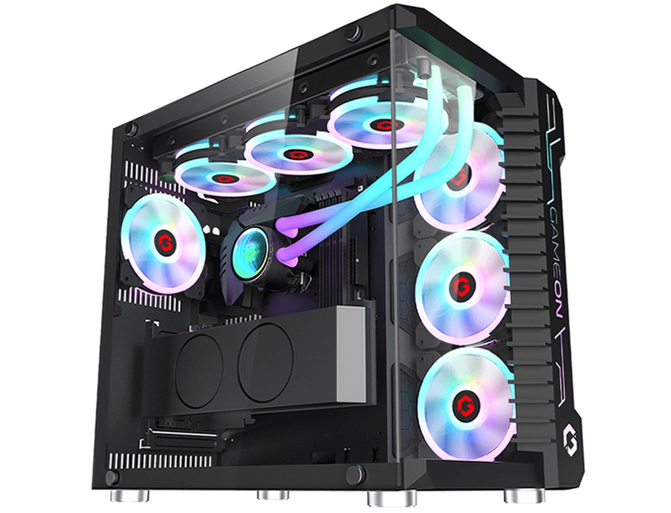 GAMEON Emperor Midnight III Series 7 Fans Mid Tower Gaming Case