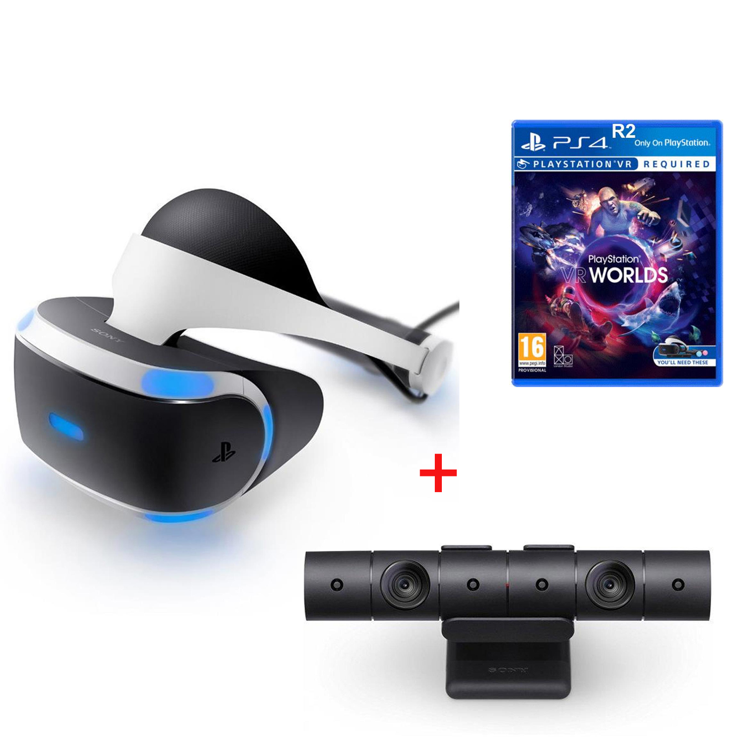 Sony Bundle - PS VR Headset + Eye Camera 2 & PVR Worlds Game(R2) for ...