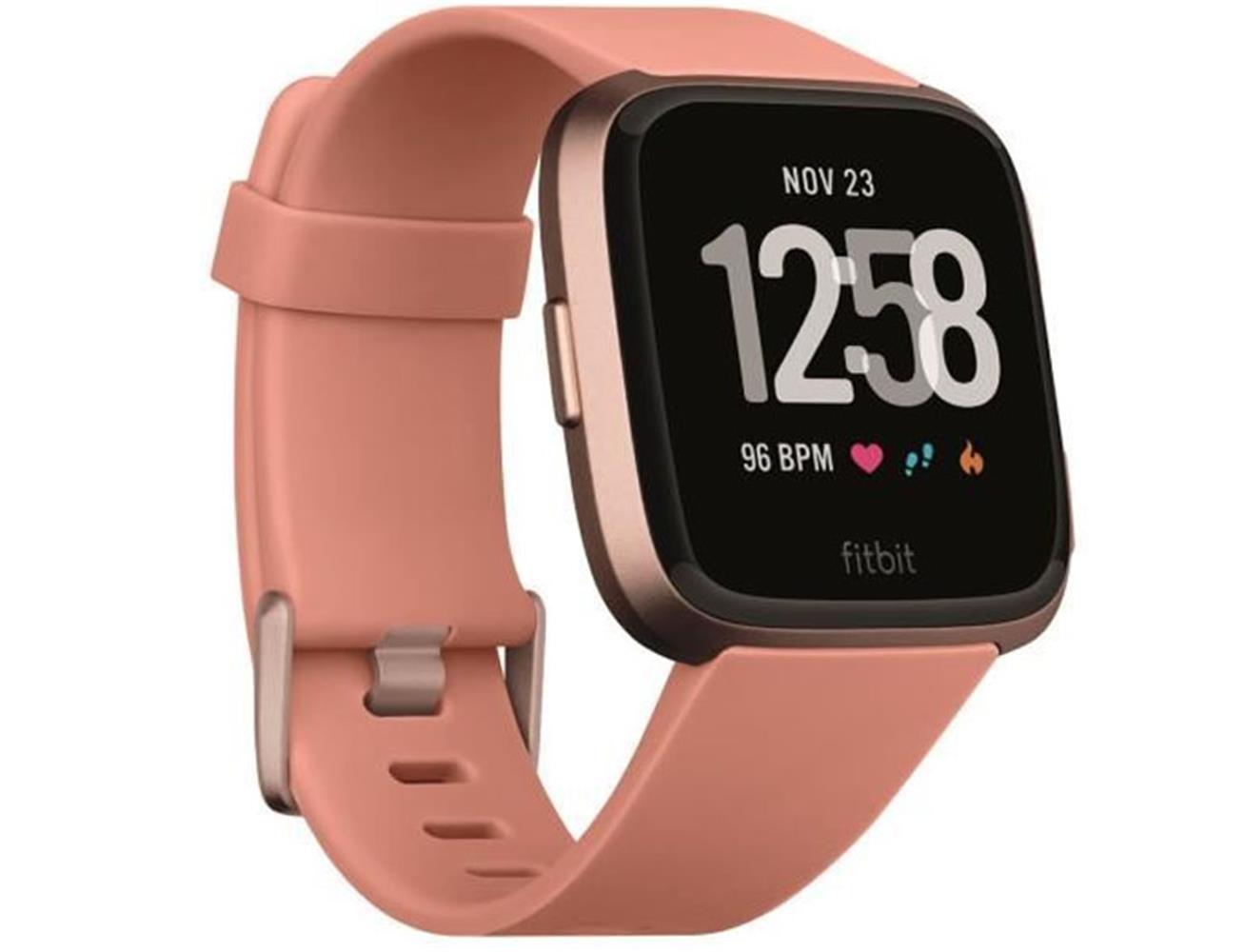 Fitbit Versa Smart Watch - Peach / Rose Gold Aluminum - One Size (S & L ...